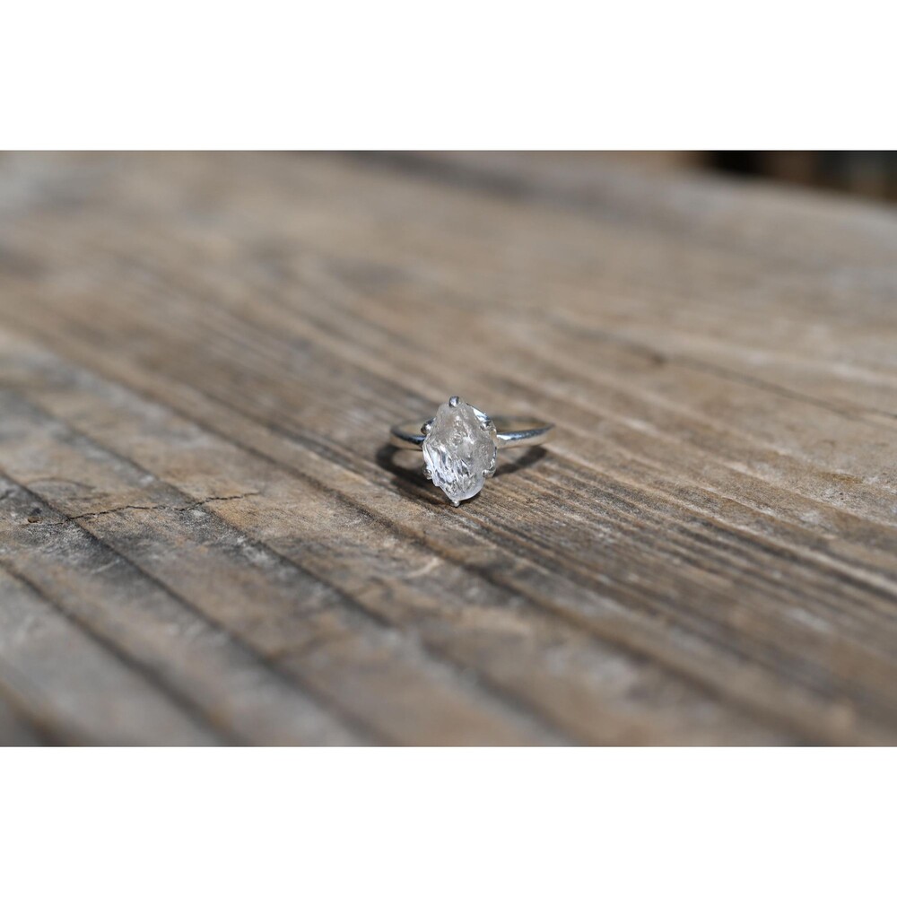 Engagement ring Oval shaped Lake county diamond  sterling silver size 3 4 5 6 7